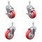 Service Caster 4 Inch SS Red Polyurethane Swivel 3/8 Inch Threaded Stem Caster Brakes, 2PK SSTS20S414-PPUB-RED-TLB-381615-2-S-2 - alternate 1
